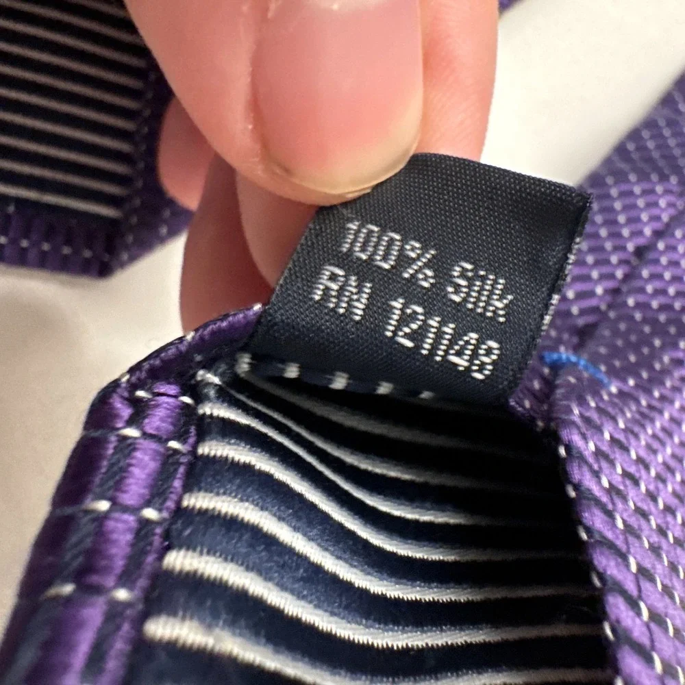 Nautica Tie Purple Textured Necktie Designer Business 100%‎ Silk Casual Adult